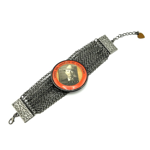 VINTAGE antique chain California pin bracelet - Picture 3 of 8